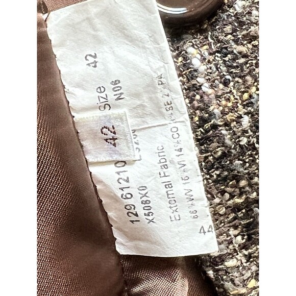Agnona Womens Tweed Jacket 42 Multi Brown Wool Blend Lined Italy Lined Pockets 6 - Picture 11 of 13